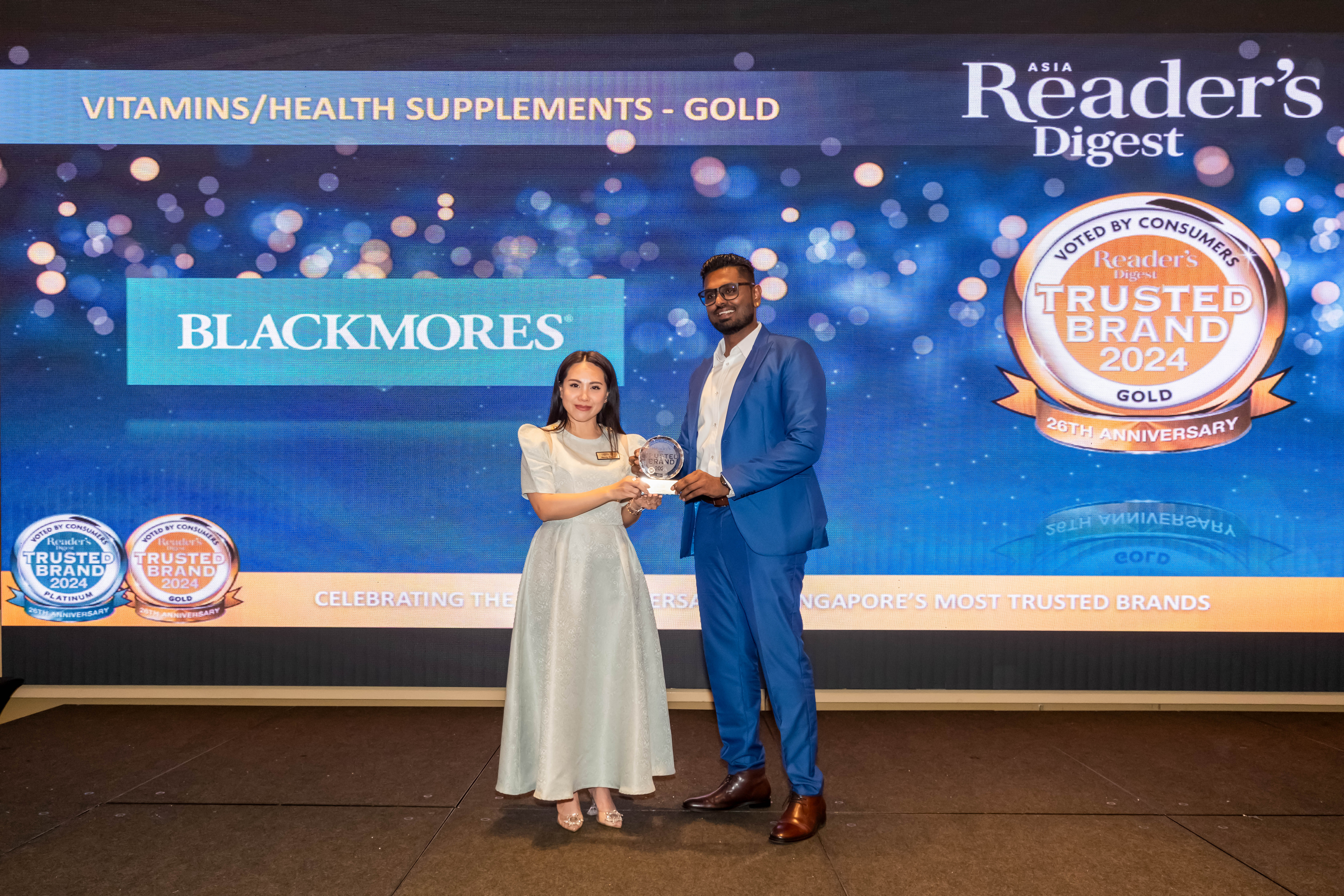 Celebrating Excellence: Blackmores Singapore Wins Trusted Brand Award Gold 2024